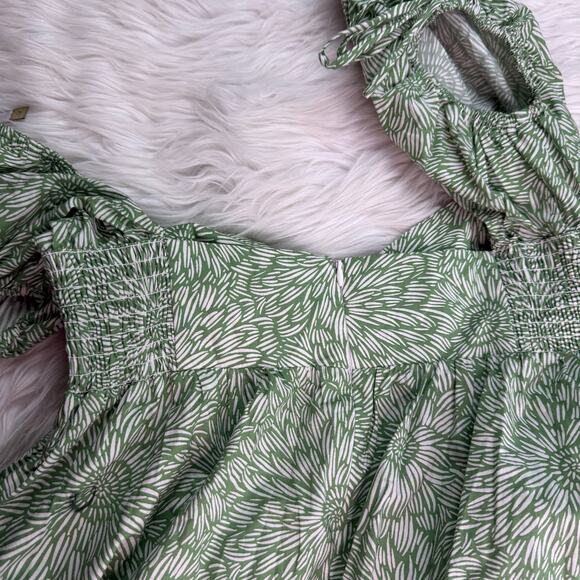 Amanda Uprichard Revolve Puff Sleeve Floral Green Sicily Midi Dress Size XS - Picture 5 of 16